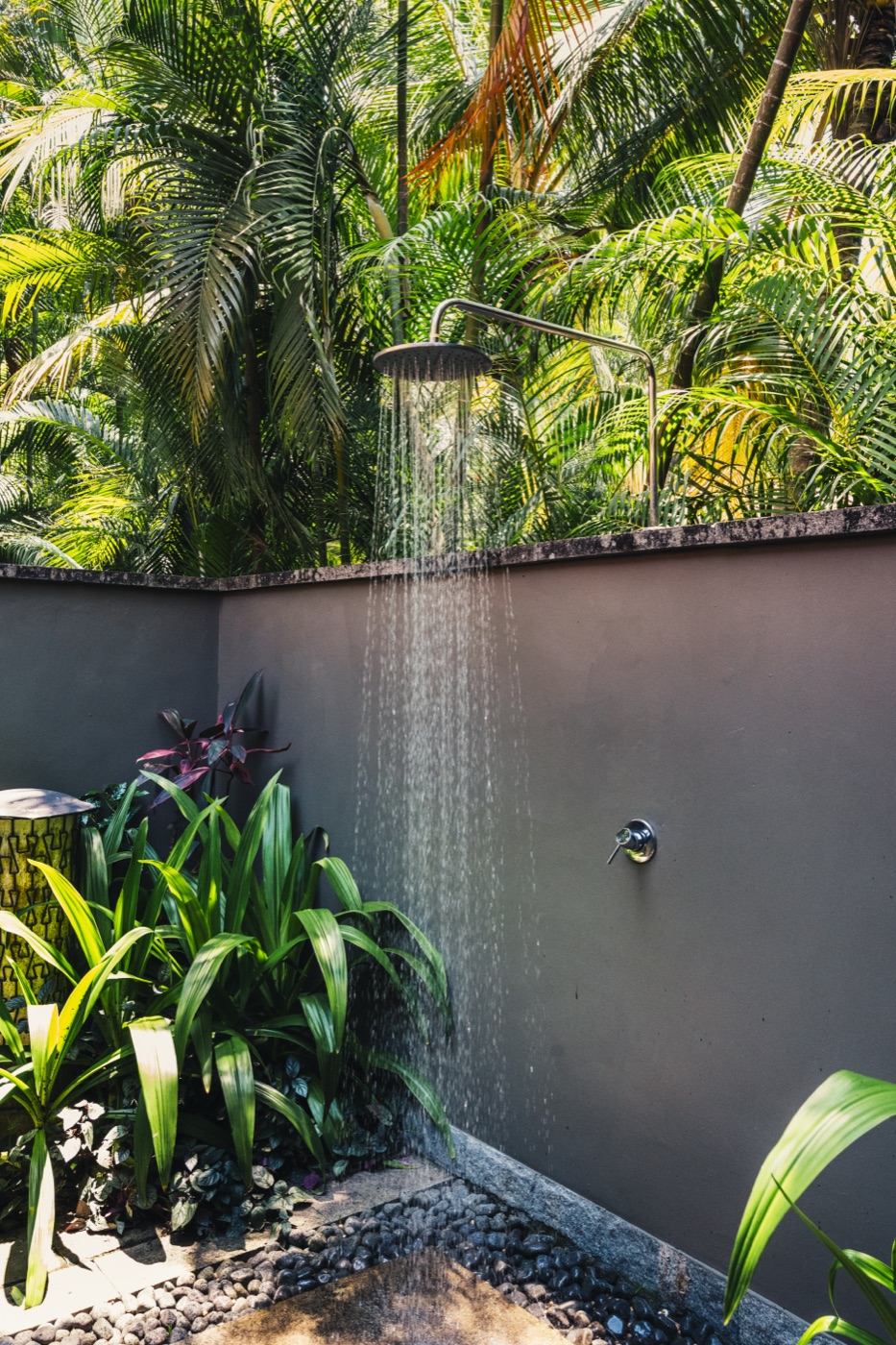 Open-air jungle shower