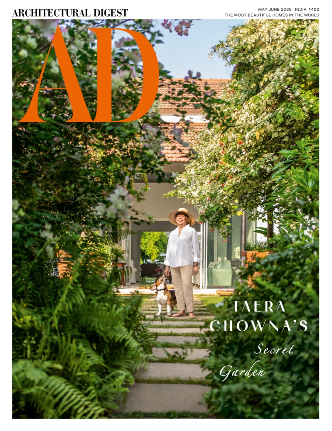 Architectural Digest India cover, May–June 2026 — Taera Chowna's Secret Garden