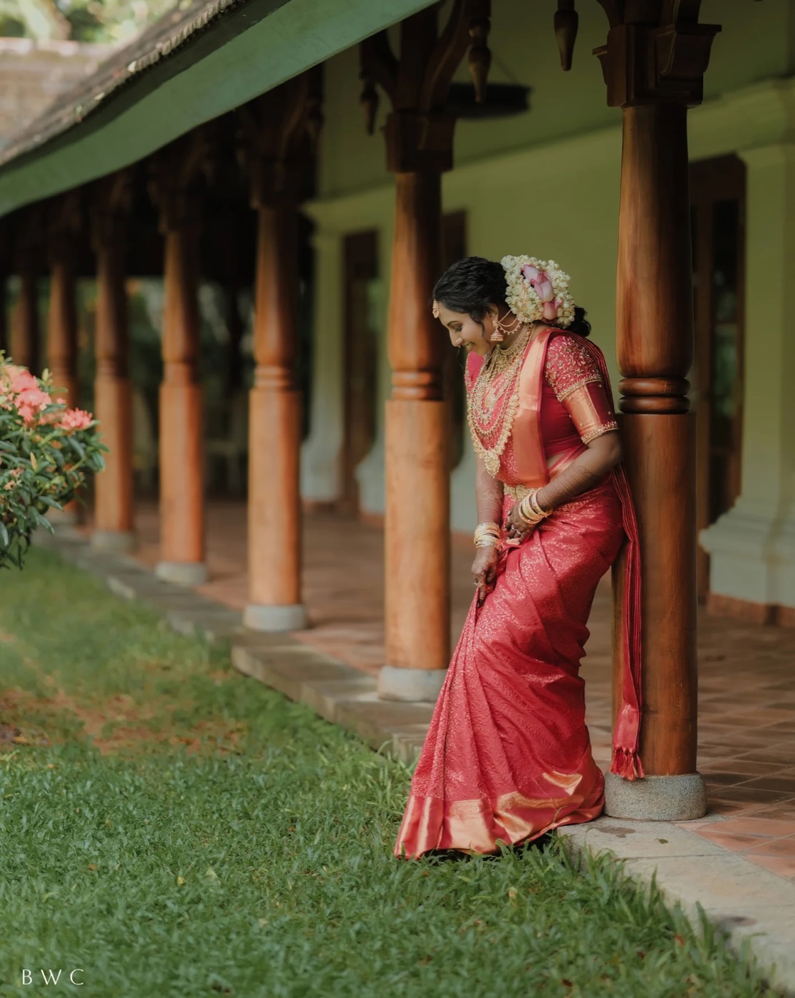 A bride in the tropical garden